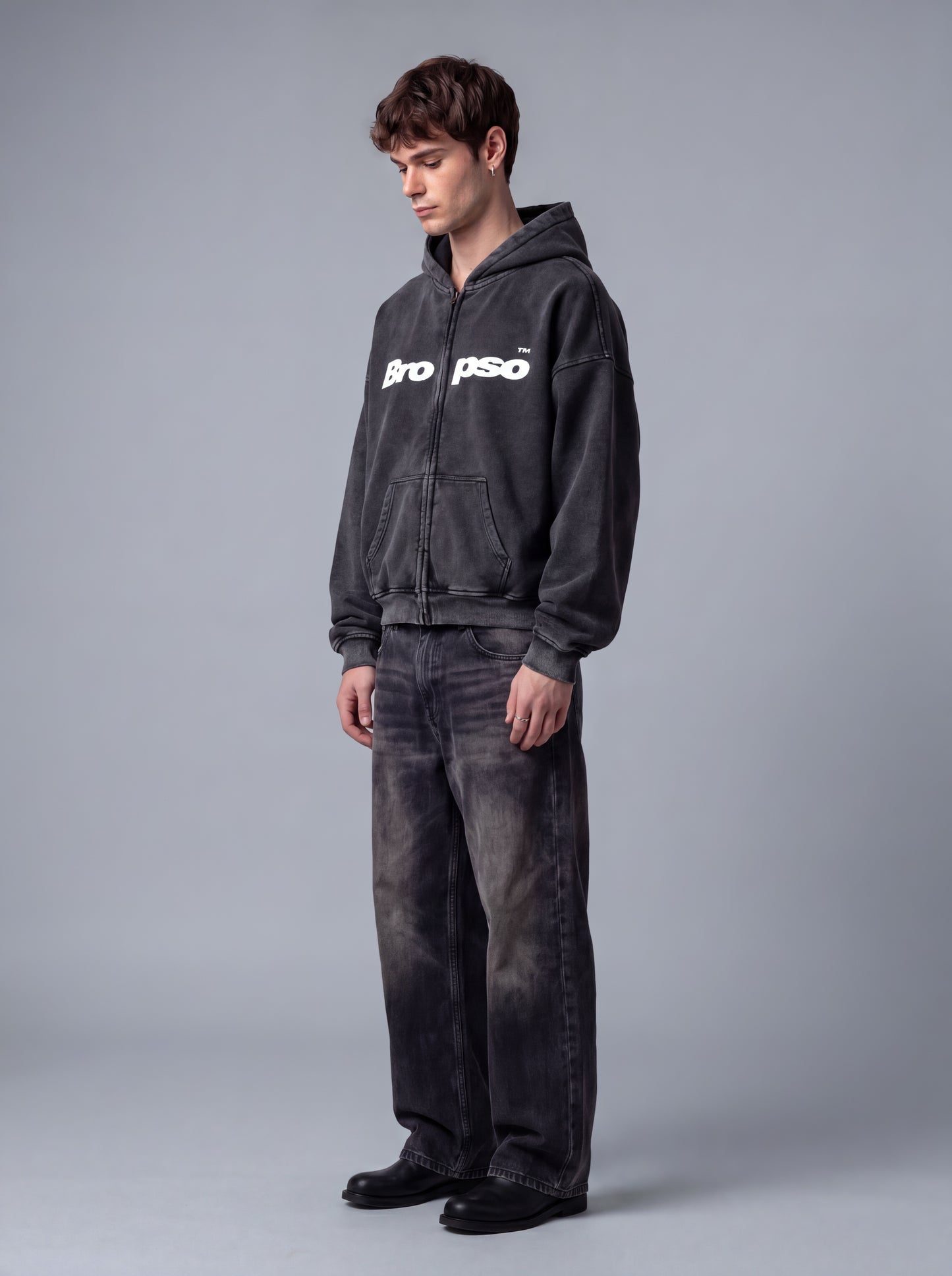 Core Zip Washed Charcoal