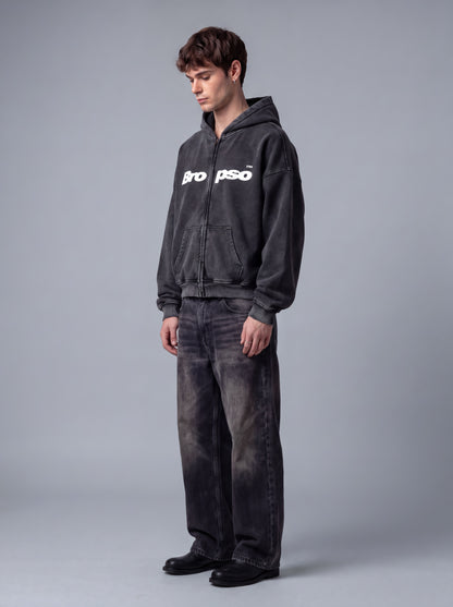 Core Zip Washed Charcoal